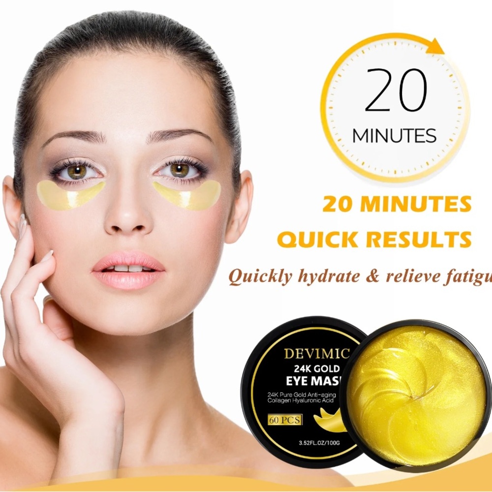 24K Gold Eye Mask Set - 30 pairs - Picture 2 of 3